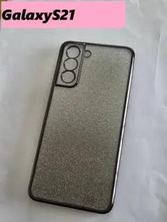GalaxyS21 黒色　メッキ風　キラキラシート付　Galaxyケースのサムネイル