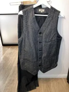 RRL ショールカラー ベスト チェック コットン ヴィンテージ - メルカリ