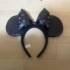 スタッズ付き黒ミッキー耳カチューシャ