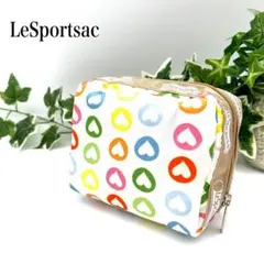 【新品•未使用】LeSportsac ハート柄 マルチカラー ポーチ 化粧ポーチ