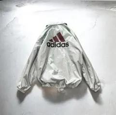 90s adidas coach jacket nylon silver Y2K