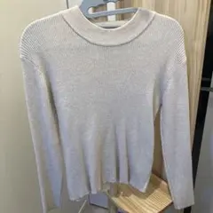 BEAMS HEART ベージュ リブ編み ニット