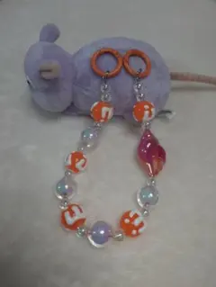 ハンドメイド ビーズ携帯ストラップ