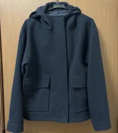 GU フードつき ショートコート　ネイビー　L アウター