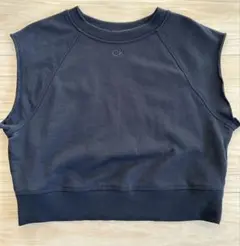 美品 CK ブラック ノースリーブ クロップドトップス S