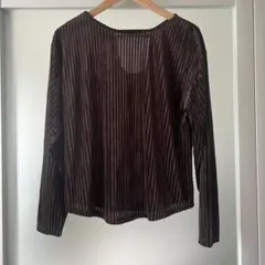PLEATS PLEASE ストライプ長袖トップス PLEATS PLEASE トップス カットソー ストライプ - メルカリ