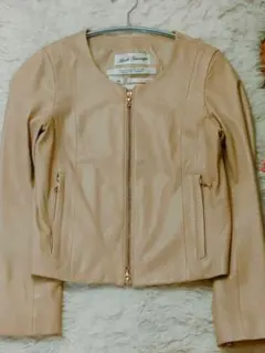 【Bark Tannage】 ラムレザー ショートジャケット(ベージュ)