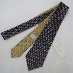新品未使用　ブルガリ　ネクタイ　ブルー×ゴールド