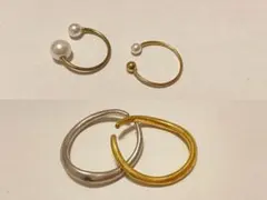 パール付きイヤーカフ2点セット×2種