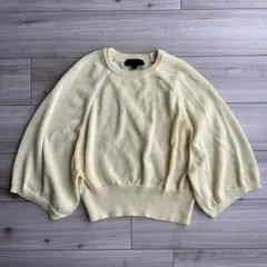 ZARA ワイドスリーブ ニット クロップド丈 レディース Mサイズ イエローのサムネイル