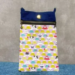 大人気2way スマホショルダー ポシェット インバッグ サコッシュ 猫柄