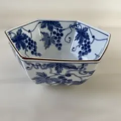 【橘吉 】たち吉 葡萄柄 八角鉢 盛鉢 染付 和食器