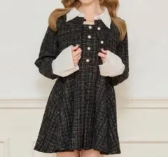 アプレジュール ツイードショートジャケット ツイードミニキャミワンピース