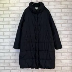 アースミュージックアンドエコロジー　中綿ジャケット　ロング　アウター　紺　L