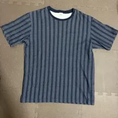 TAKEO KIKUCHI ネイビー ストライプ Tシャツ