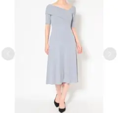 MERCURYDUO マーキュリーデュオ　アシンメトリークロスニットワンピース