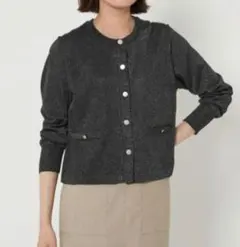 green label relaxing グロッシーラメクルーネックカーディガン
