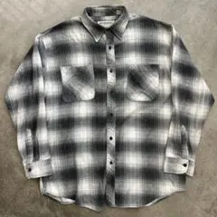 希少 vintage オンブレ　ブラック　チェック　プリントネルシャツのサムネイル