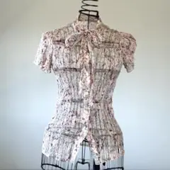 マニアニエンナ　花柄　シフォンブラウス