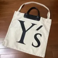 Y’S ワイズ　キャンパス×レザー　ビッグロゴ　バッグのサムネイル