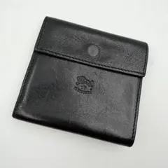 イルビゾンテ 二つ折り財布 ロゴ型押し ゴールド金具 レザー ブラックのサムネイル