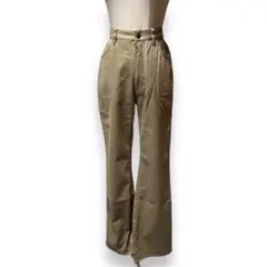 【美品】フレアパンツ カジュアル 無地 L ストレート ベージュ