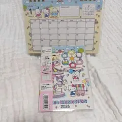 セリア サンリオキャラクターズ スケジュール帳 カレンダー 2026年 2点