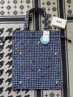 【タグ付き】学校フェイラー ハイジ 手付き巾着 ギンガムチェック 新品未使用