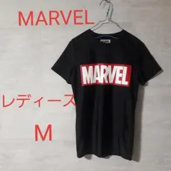 【サイズM】MARVEL Tシャツ 半袖シャツ ブラック レディース マーベルのサムネイル