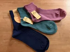 靴下屋　タビオ　日本製　リブ編みソックス 3色セット　Tabio