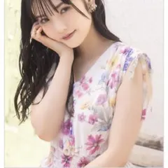 即完♡肩ドロストリボン付きフラワープリントウエストシャーリングワンピース♡