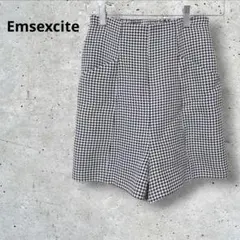 エムズエキサイト　ショートパンツ　千鳥格子柄　ハイウエスト　モノトーンのサムネイル
