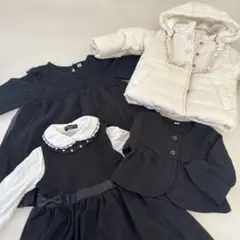 女の子90cm 入園式にも使えるアウター・ワンピース５点セット