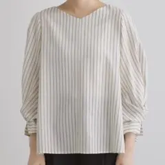 【grove】 麻調メッシュ袖コンシャスブラウスのサムネイル