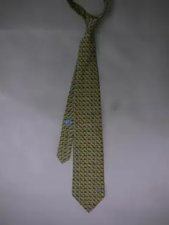 【美品】dunhill ダンヒル ネクタイ イエロー 総柄 キャップ柄 シルク
