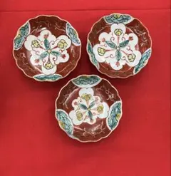 九谷焼 赤絵 小皿 3枚セット 豆皿のサムネイル