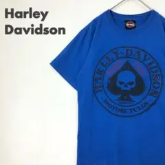 2661 ハーレーダビッドソン　USA製　ロゴ　半袖　Tシャツ　ゆるだぼ　青　M