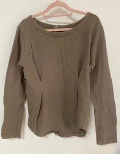 【nano・universe】 バックデザインスナップカットソー カーキ