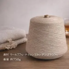 上質な素材感が魅力のアンゴラ混紡毛糸約750g 薄いベージュ