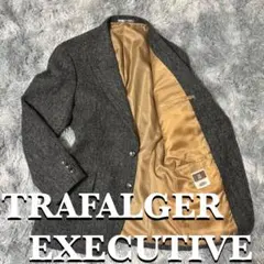 美品　 ウール100 テーラードジャケット　ヘリンボーン　グレー　トラファルガー