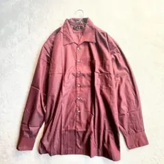 【モダリトルノ】ボタンアップシャツ（LL）長袖 カッターシャツ シンプル レッドのサムネイル