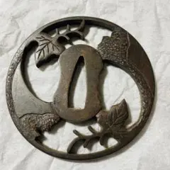 無銘 鉄地鐔 菊図 鍔 拵 日本刀 刀装具 骨董 古美術 江戸時代 - メルカリ