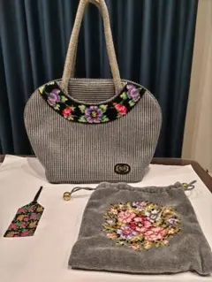 FEILER　シースルー　花柄トートバッグ&巾着セット