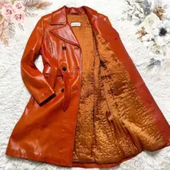 【極希少】美品 サンタクローチェ レザー 本革 トレンチコート イタリア製