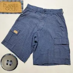 PLANET GOLF チェック柄ショートパンツ ウエスト76