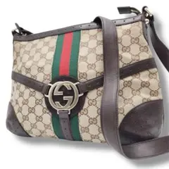 グッチ ショルダーバッグ GGキャンバス シェリーライン インターロッキング