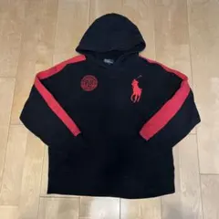 Ralph Lauren フード付きパーカー L (14-16) 黒/赤
