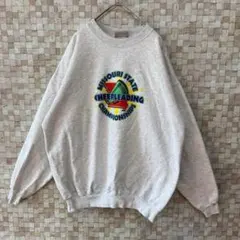古着 プリントスウェットトレーナー バックプリント 2003 ライトグレー L