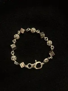 【早期発送】ダイス＆クロスボール ブレスレット シルバー 20cm