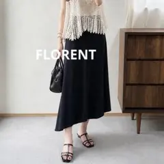 FLORENT フレアスカート ブラック ウエストゴム ストレッチ素材のサムネイル